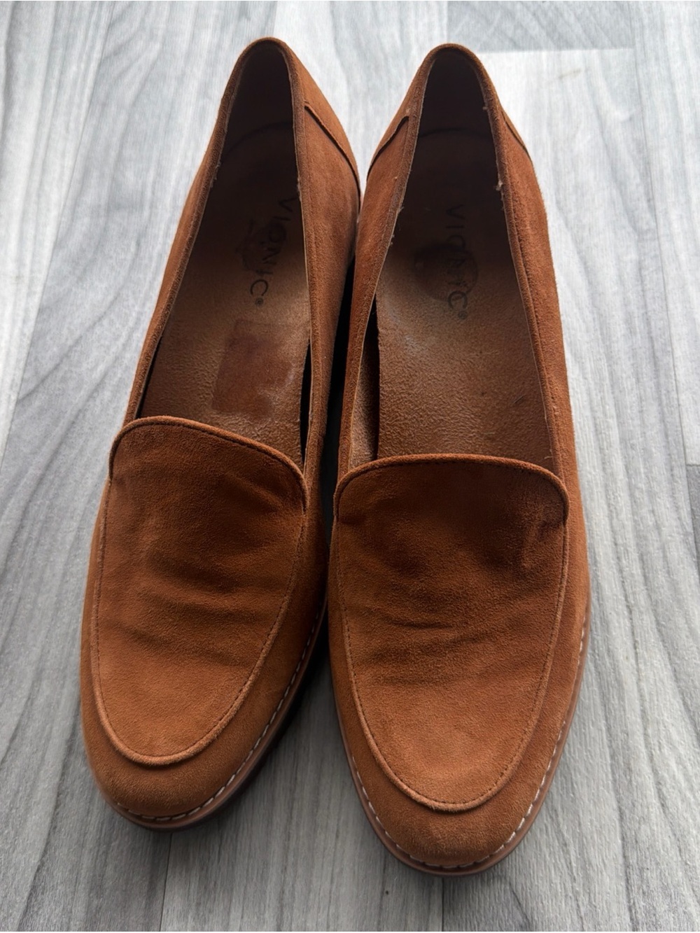 Vionic Womens Size 10 Toffee Suede Ava Wedge Loafers Comfort Slip On Shoes - Picture 2 of 10